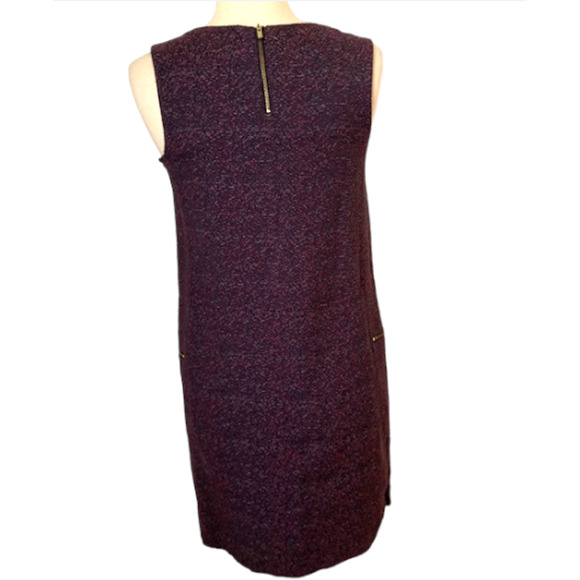 Dark Purple & Navy TWEED Shift Dress with POCKETS - Merona - Size M - Picture 8 of 13